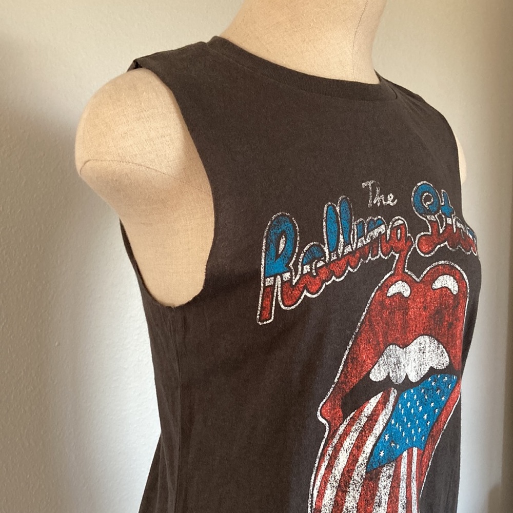 Rolling Stones, S, 100% cotton cropped unfinished edges tank - Picture 2 of 8